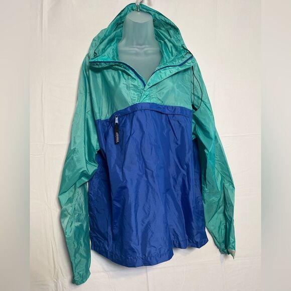 Vintage Patagonia Teal and Blue Kangaroo Pocket Windbreaker - Picture 4 of 14